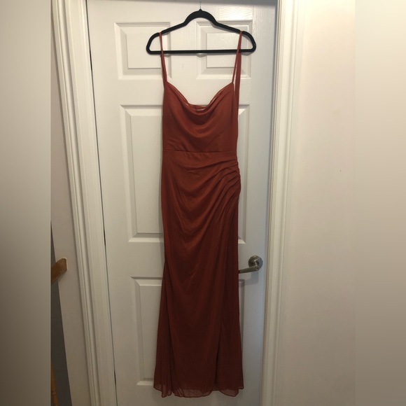 Azazie Bridesmaid or Wedding Guest dress - “Dorita” in Terracotta - size 12 - Picture 2 of 7